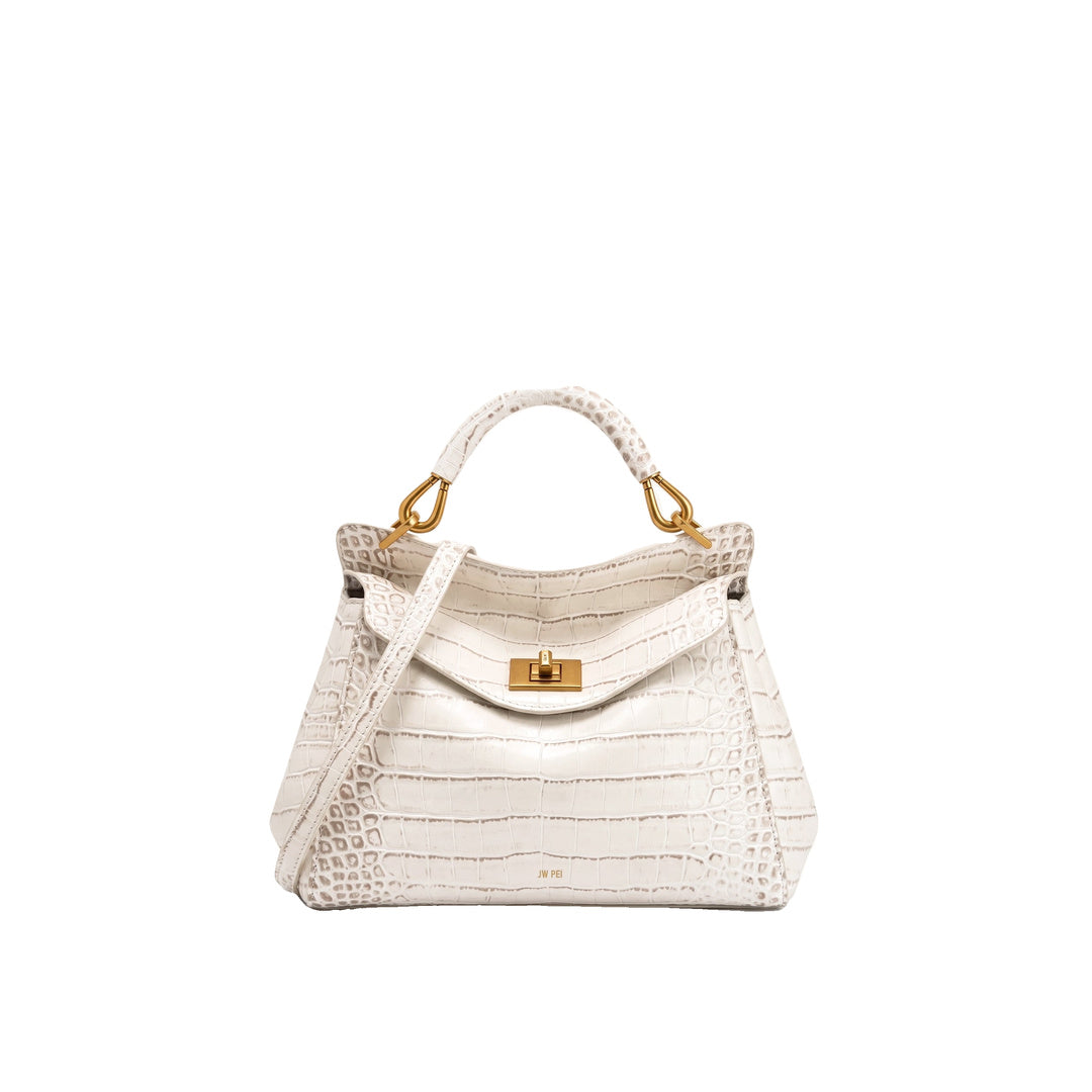 JW PEI Lucia Classic Top Handle Bag - Off White Croc