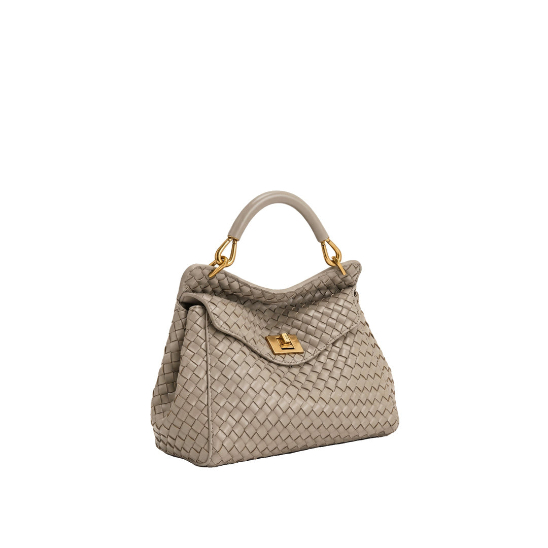 JW PEI Lucia Classic Woven Top Handle Bag - Mud Gray