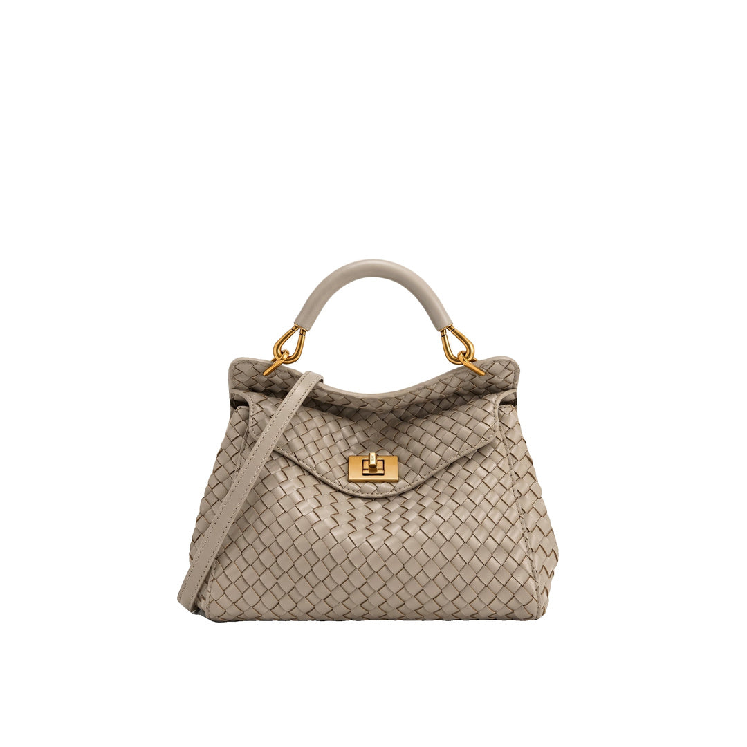 JW PEI Lucia Classic Woven Top Handle Bag - Mud Gray