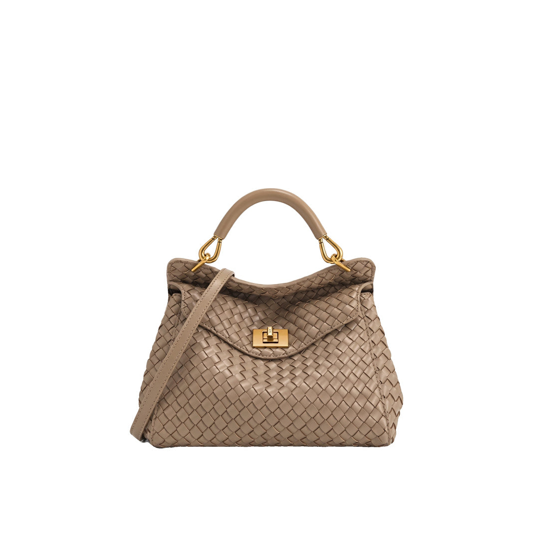 JW PEI Lucia Classic Woven Top Handle Bag - Taupe