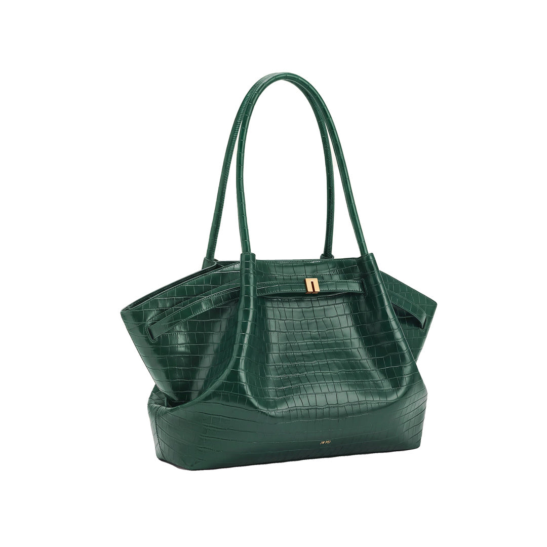 JW PEI Hana Large Tote Bag - Green Croc