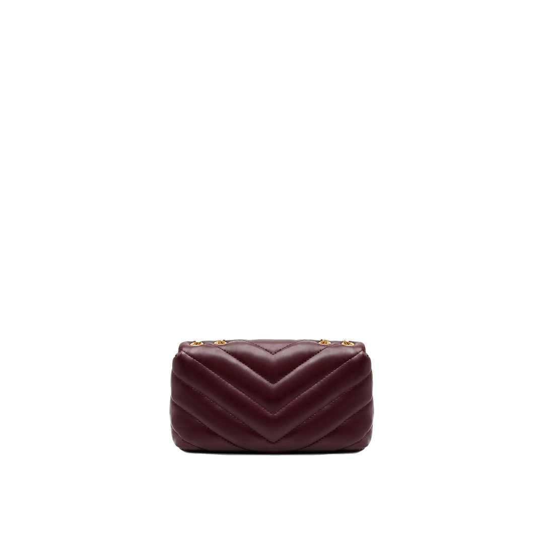 JW PEI Riley Dachshund Quilted Flap Shoulder Bag - Deep Burgundy