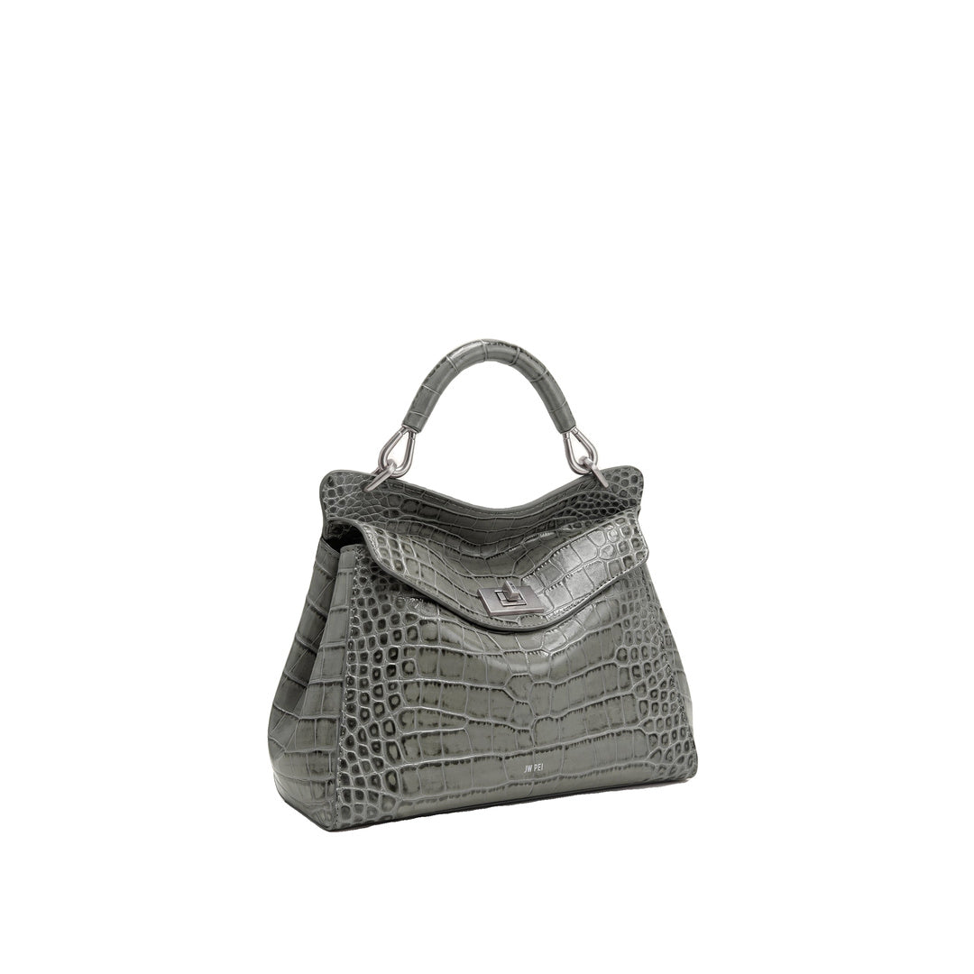JW PEI Lucia Classic Top Handle Bag - Grey Croc