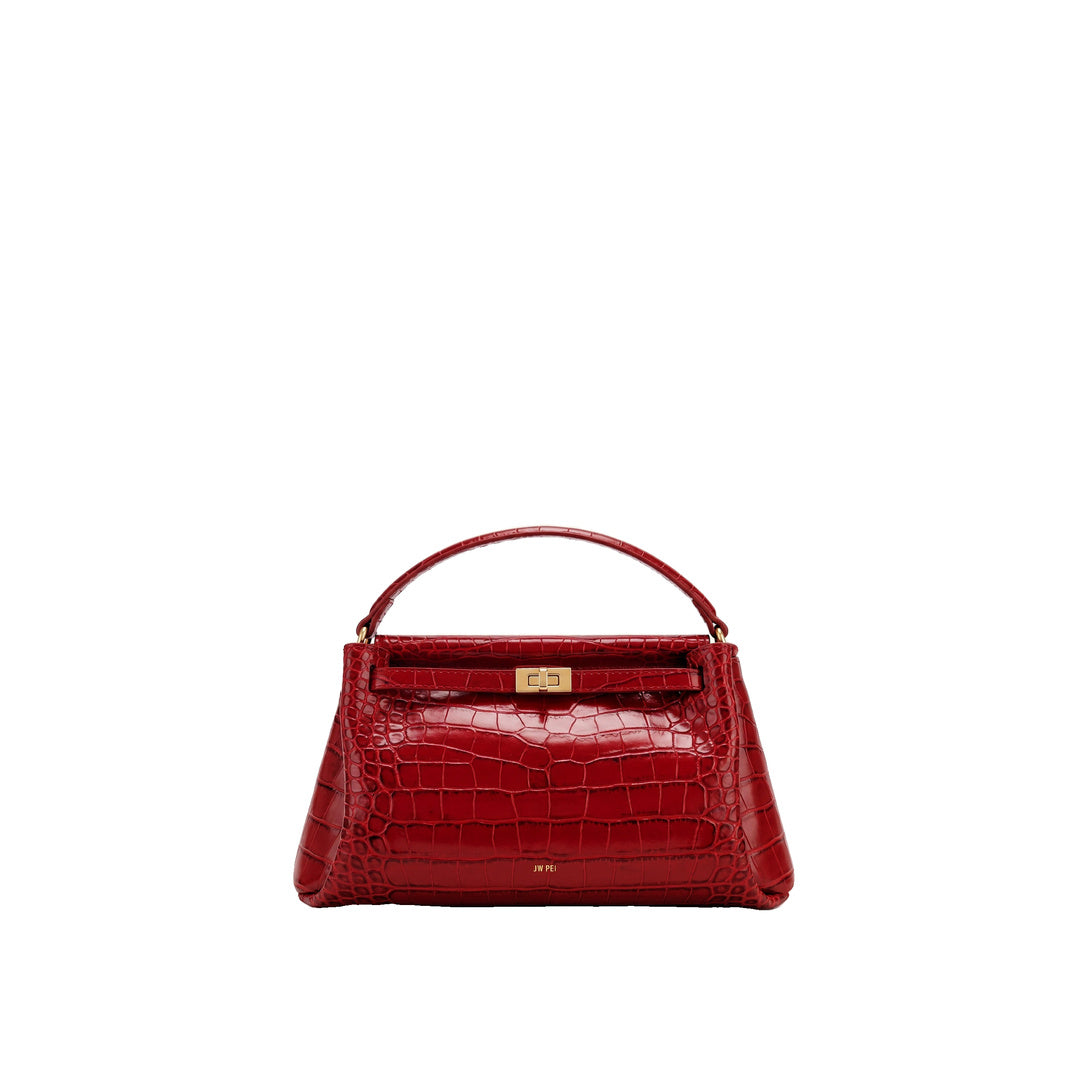 JW PEI Carmen Top Handle Bag - Dark Burgundy Croc