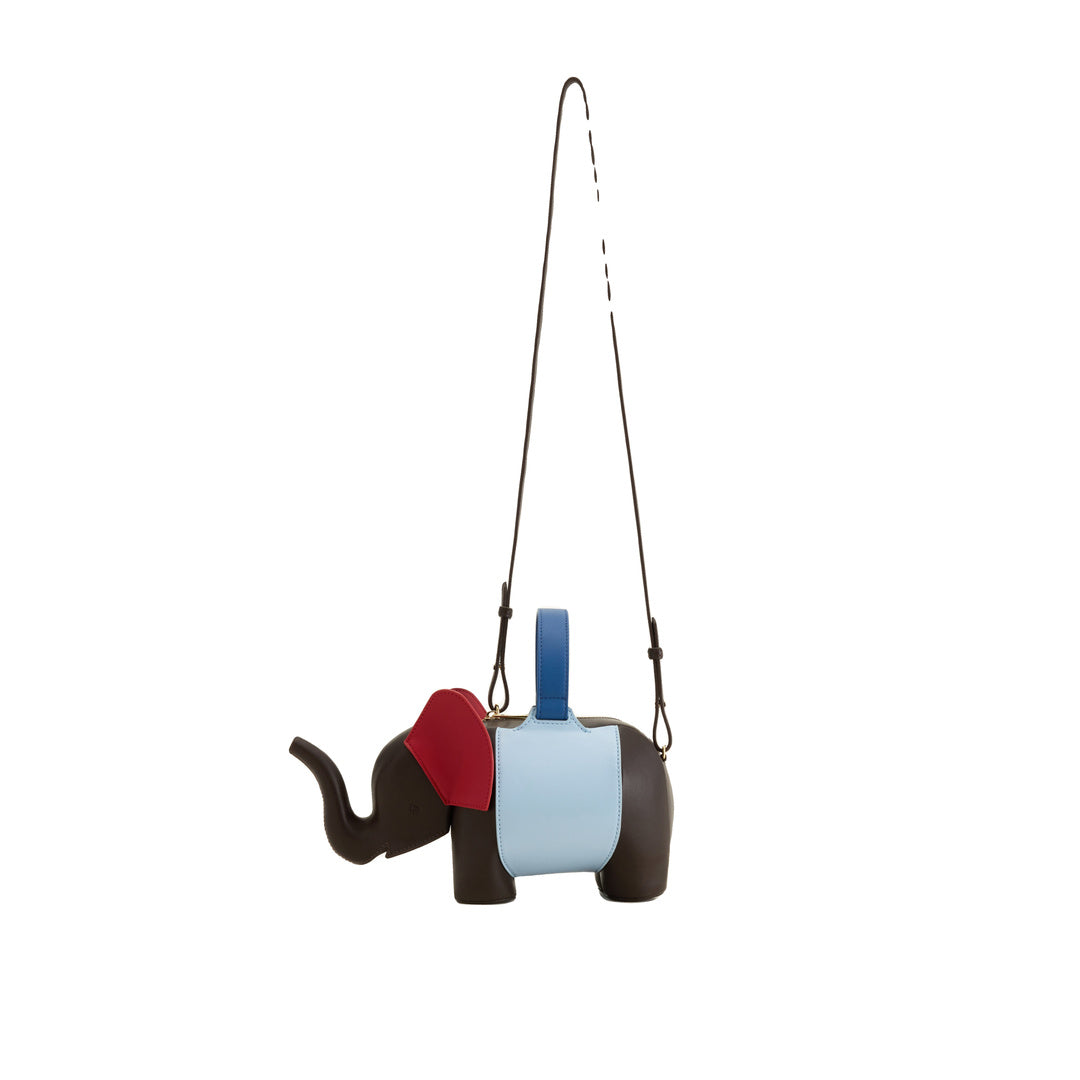 JW PEI Claire Elephant Shaped Handbag - Dark Brown/Blue