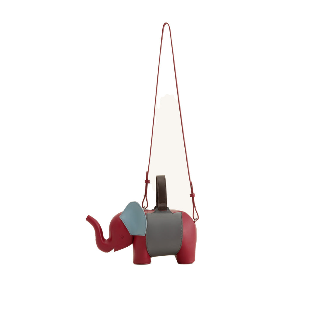 JW PEI Claire Elephant Shaped Handbag - Red/Dark Gray
