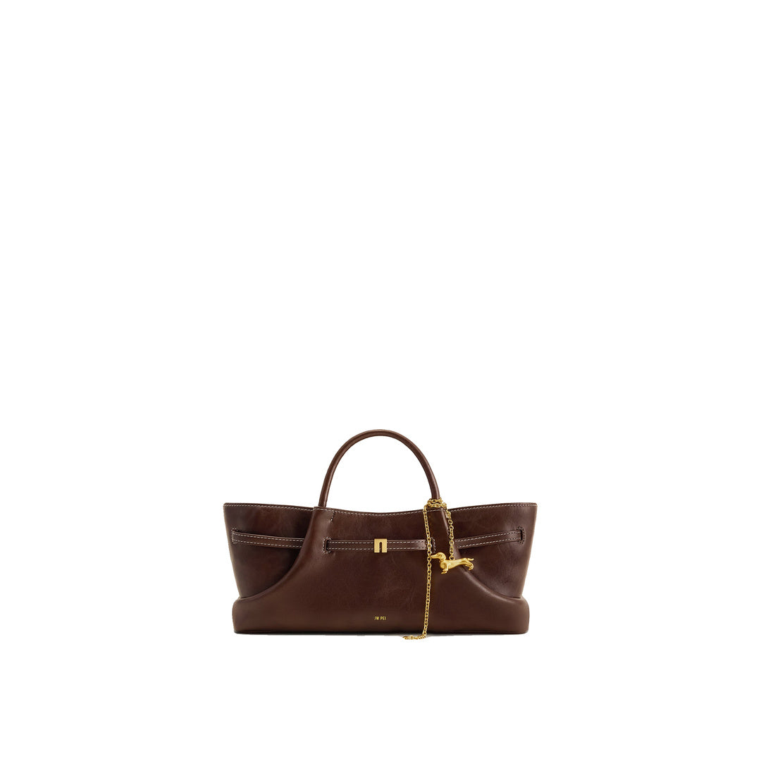 JW PEI Maeve Dachshund Metal Charm Tote Bag - Dark Brown