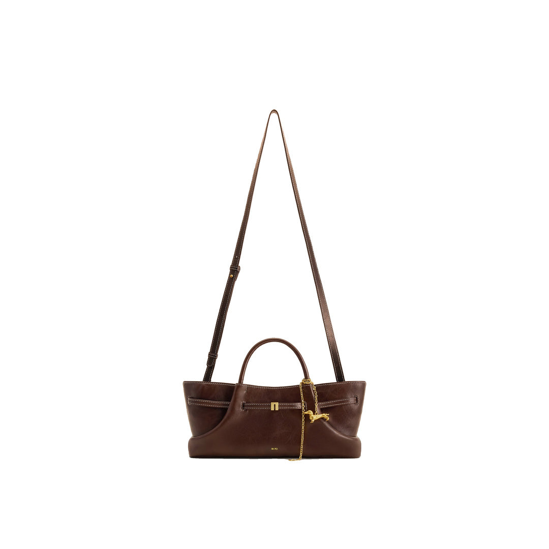 JW PEI Maeve Dachshund Metal Charm Tote Bag - Dark Brown