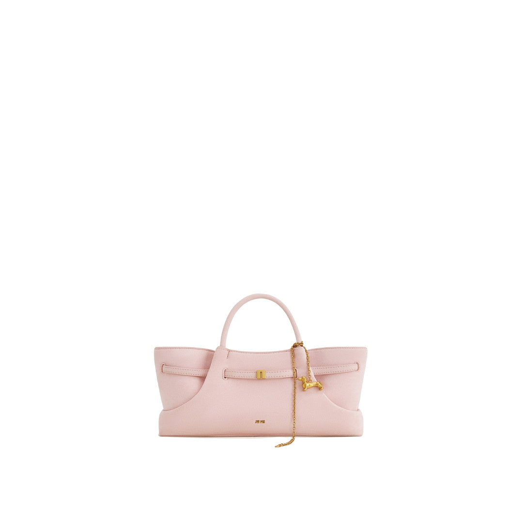JW PEI Maeve Dachshund Metal Charm Faux Suede Tote Bag - Pink