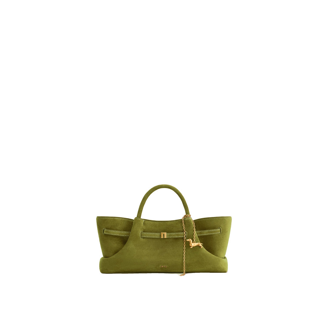 JW PEI Maeve Dachshund Metal Charm Faux Suede Tote Bag - Olive Green