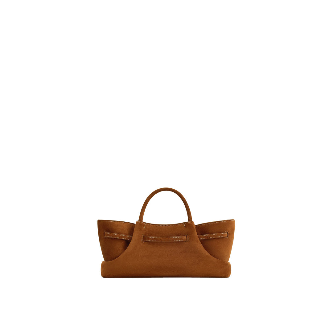 JW PEI Maeve Dachshund Metal Charm Faux Suede Tote Bag - Brown