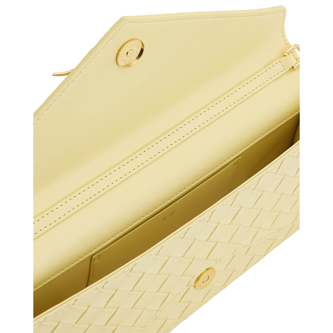 JW PEI Celeste Woven Textured Envelope Top Handle Bag - Yellow