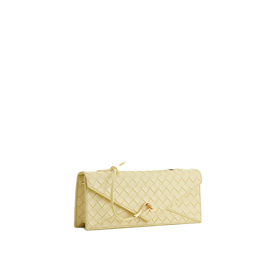 JW PEI Celeste Woven Textured Envelope Top Handle Bag - Yellow
