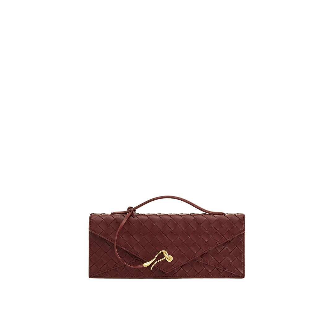 JW PEI Celeste Woven Textured Envelope Top Handle Bag - Burgundy