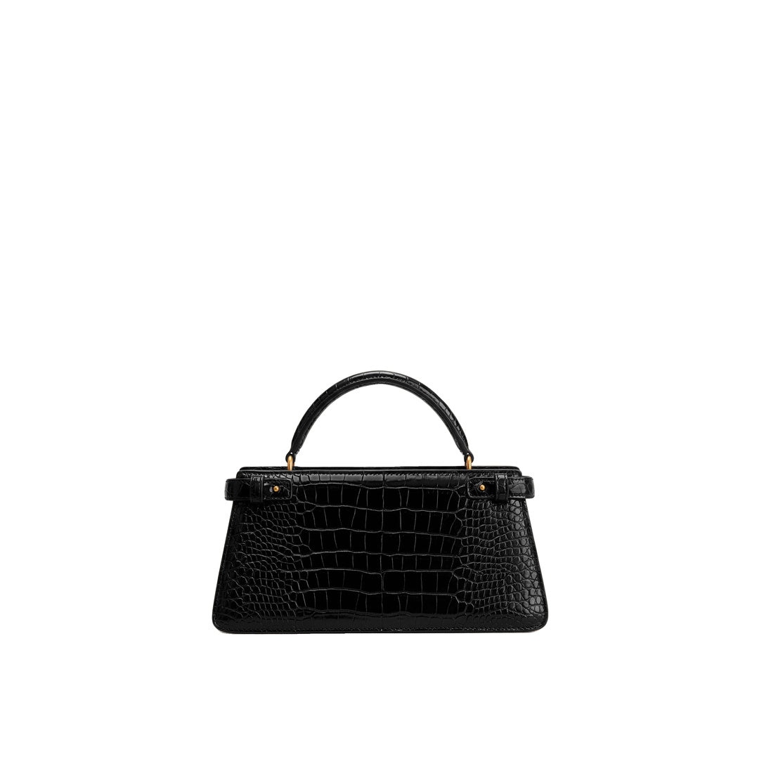 JW PEI Elena Classic Top Handle Bag - Black Croc