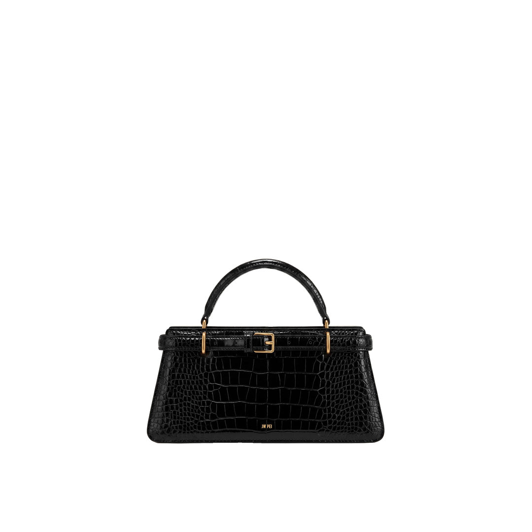 JW PEI Elena Classic Top Handle Bag - Black Croc