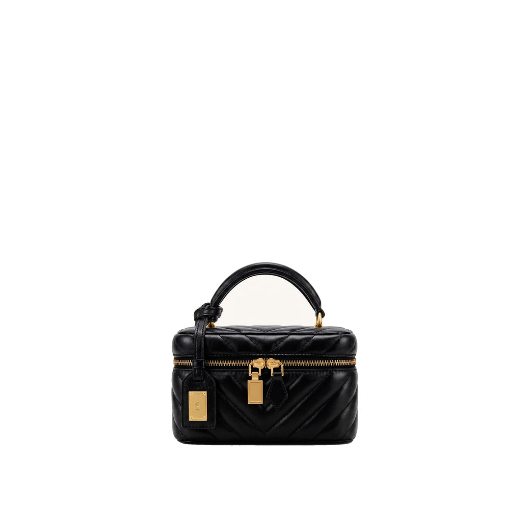 JW PEI Cleo Box Shape Top Handle Bag - Charcoal Black
