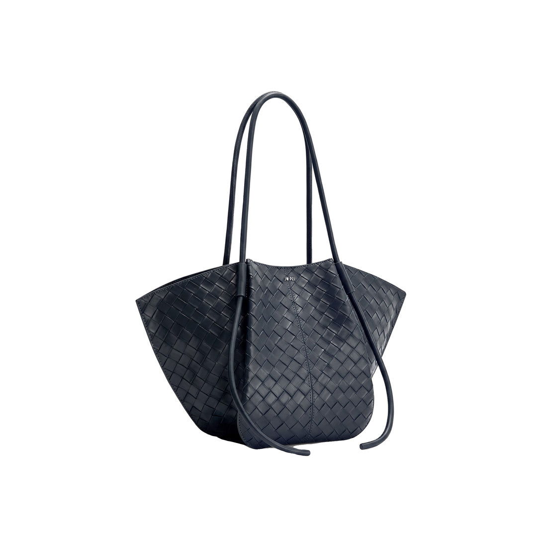 JW PEI Nala Woven Texture Wide Tote Bag - Navy Blue