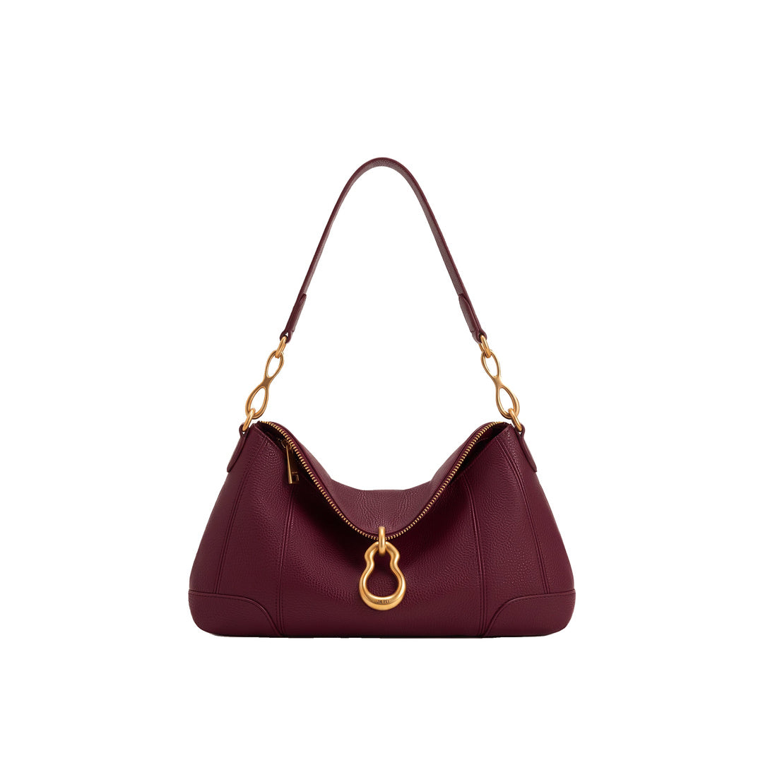 JW PEI Jayla Metal Pendant Embellished Shoulder Bag - Burgundy