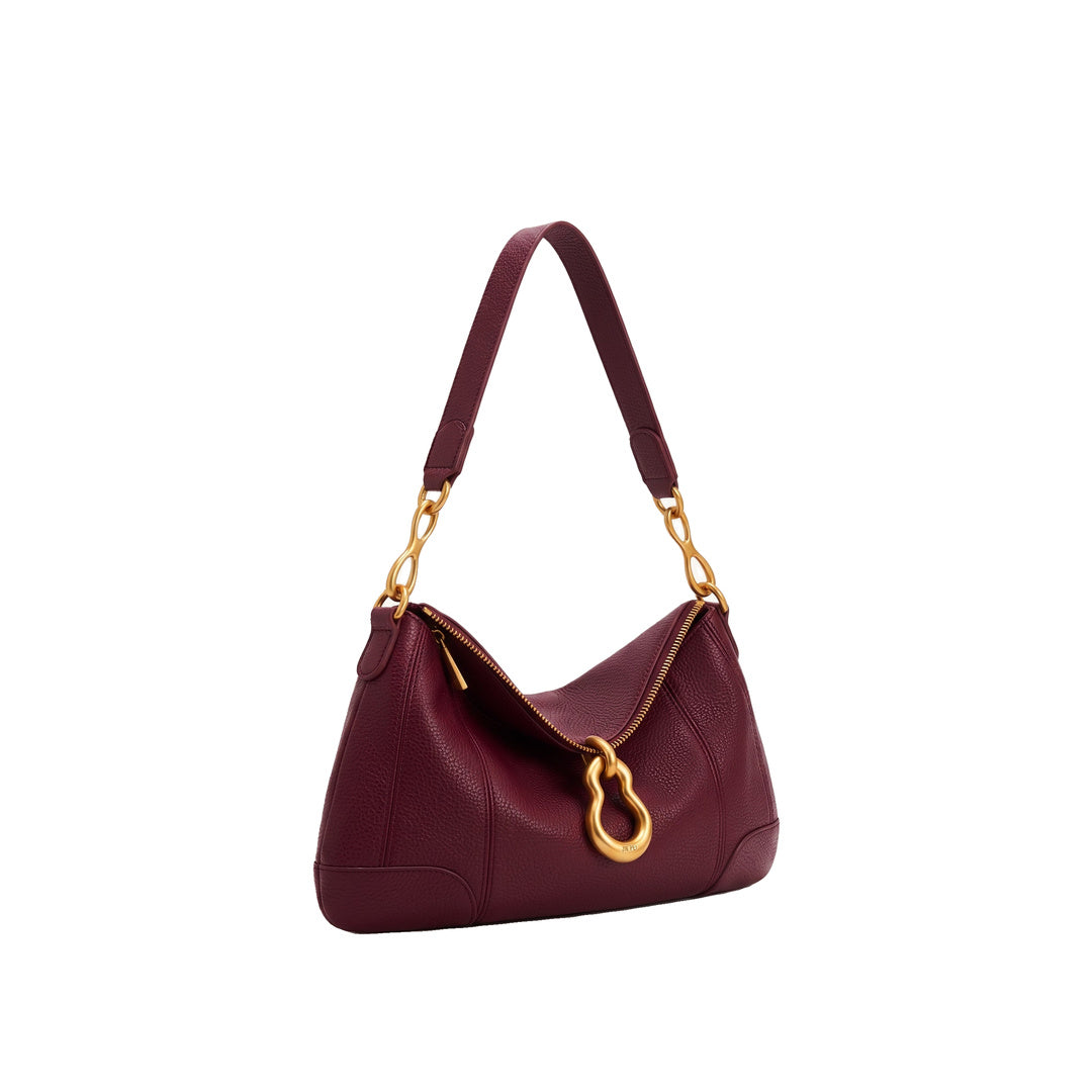 JW PEI Jayla Metal Pendant Embellished Shoulder Bag - Burgundy