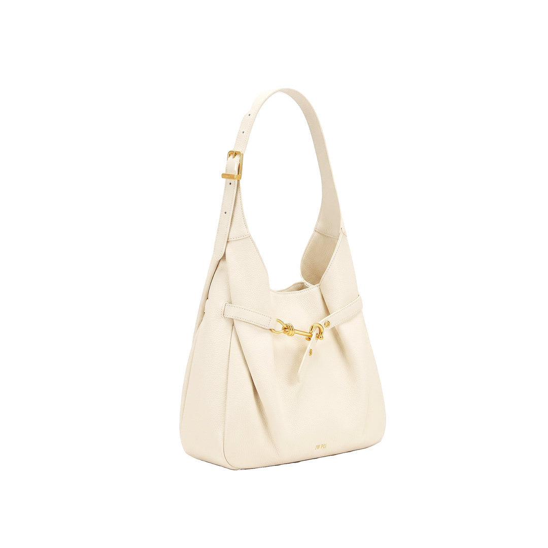 JW PEI Alina Pebbled Hobo Bag - White