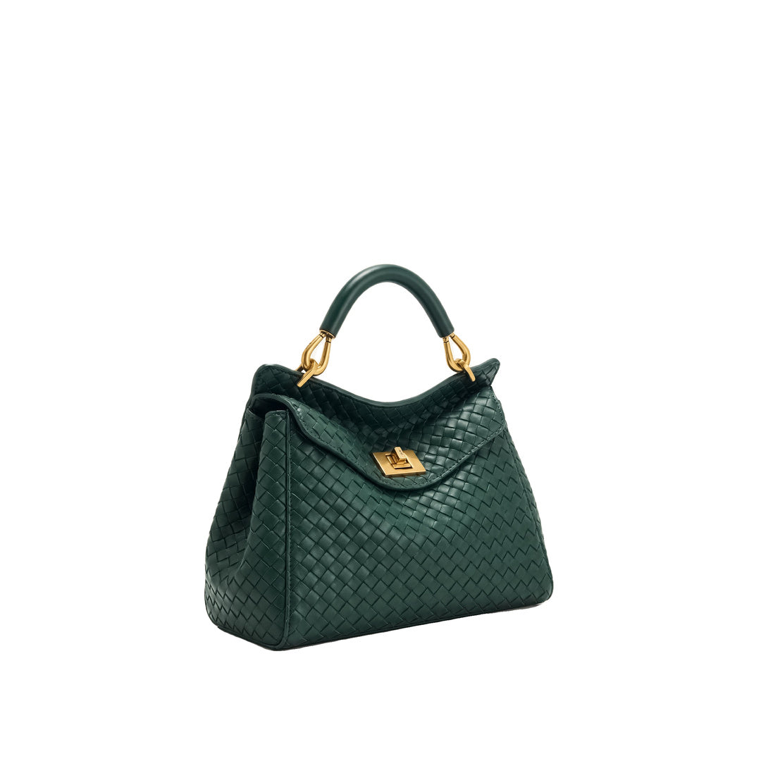 JW PEI Lucia Classic Woven Top Handle Bag - Forest Green