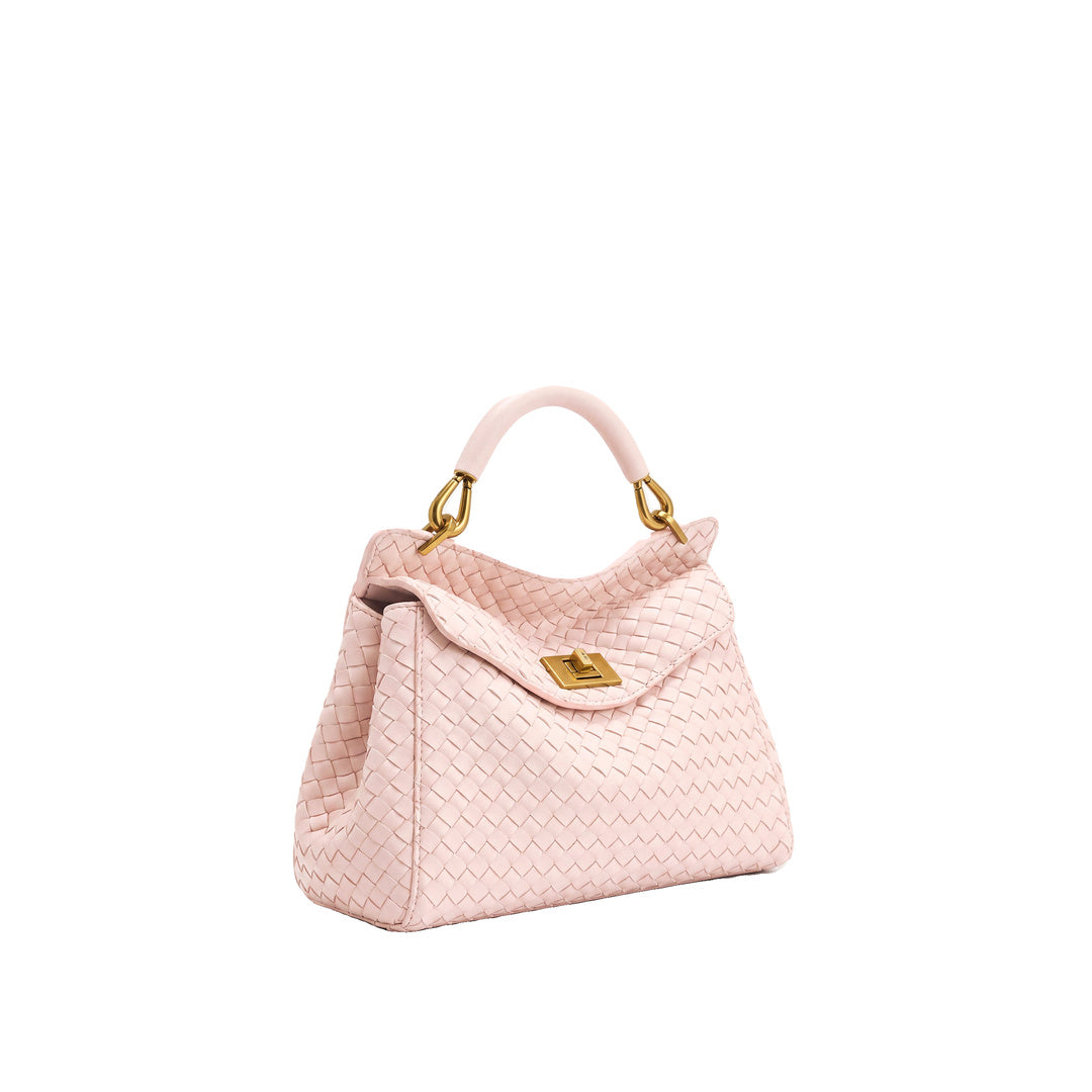 JW PEI Lucia Classic Woven Top Handle Bag - Pink