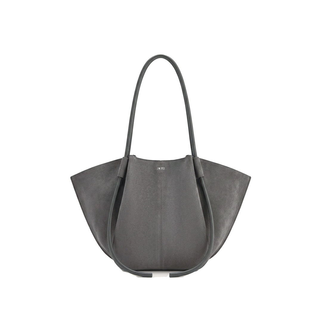 JW PEI Nala Faux Suede Wide Tote Bag - Dark Gray