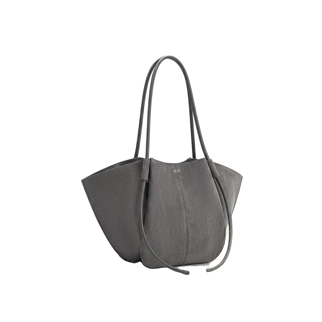 JW PEI Nala Faux Suede Wide Tote Bag - Dark Gray