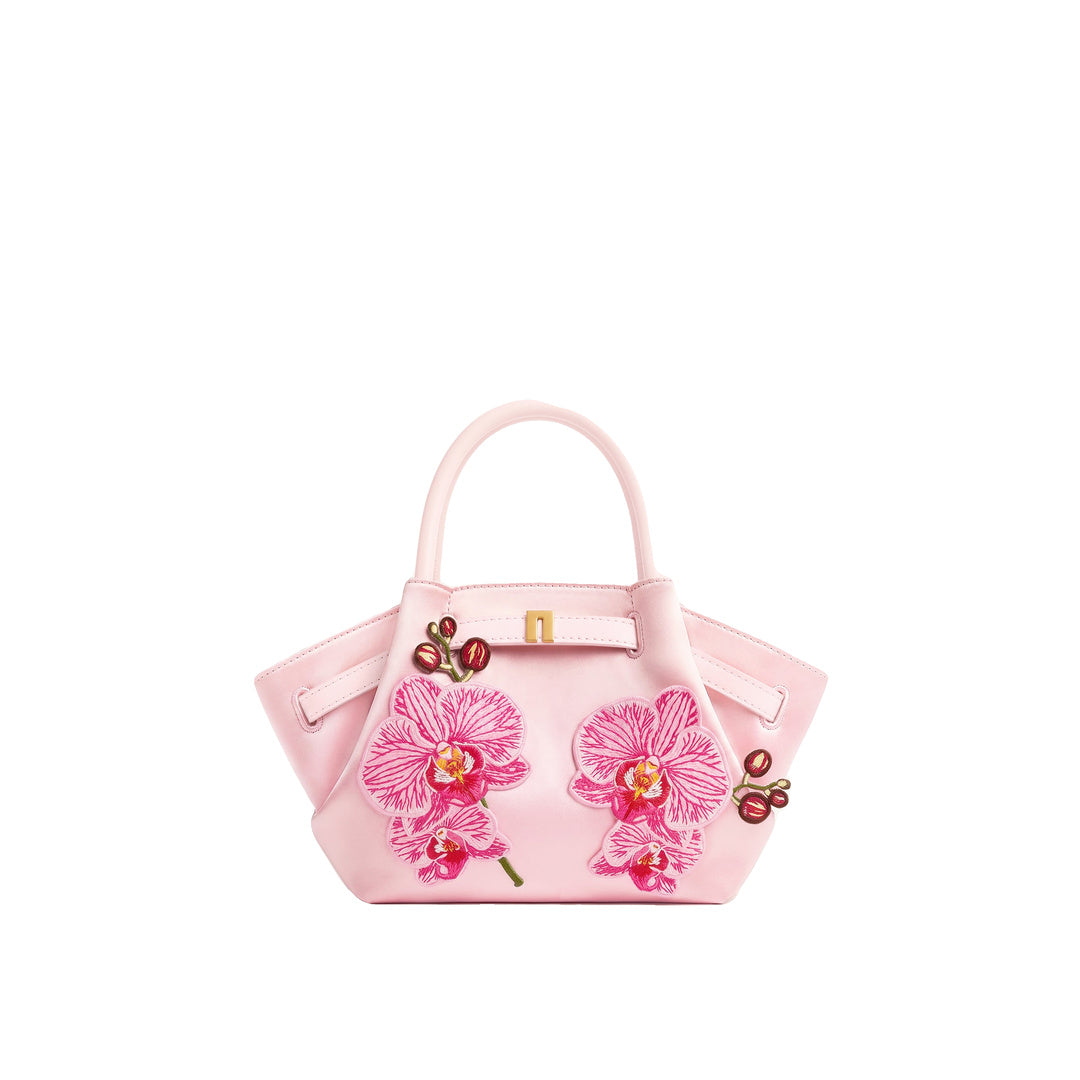 JW PEI Hana Mini Phalaenopsis Orchid Embroidery Tote Bag - Pink