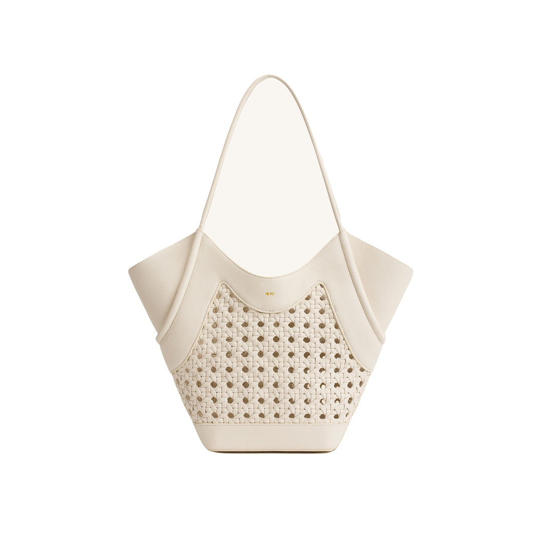 JW PEI Maribel Woven Panel Tote Bag - Ivory