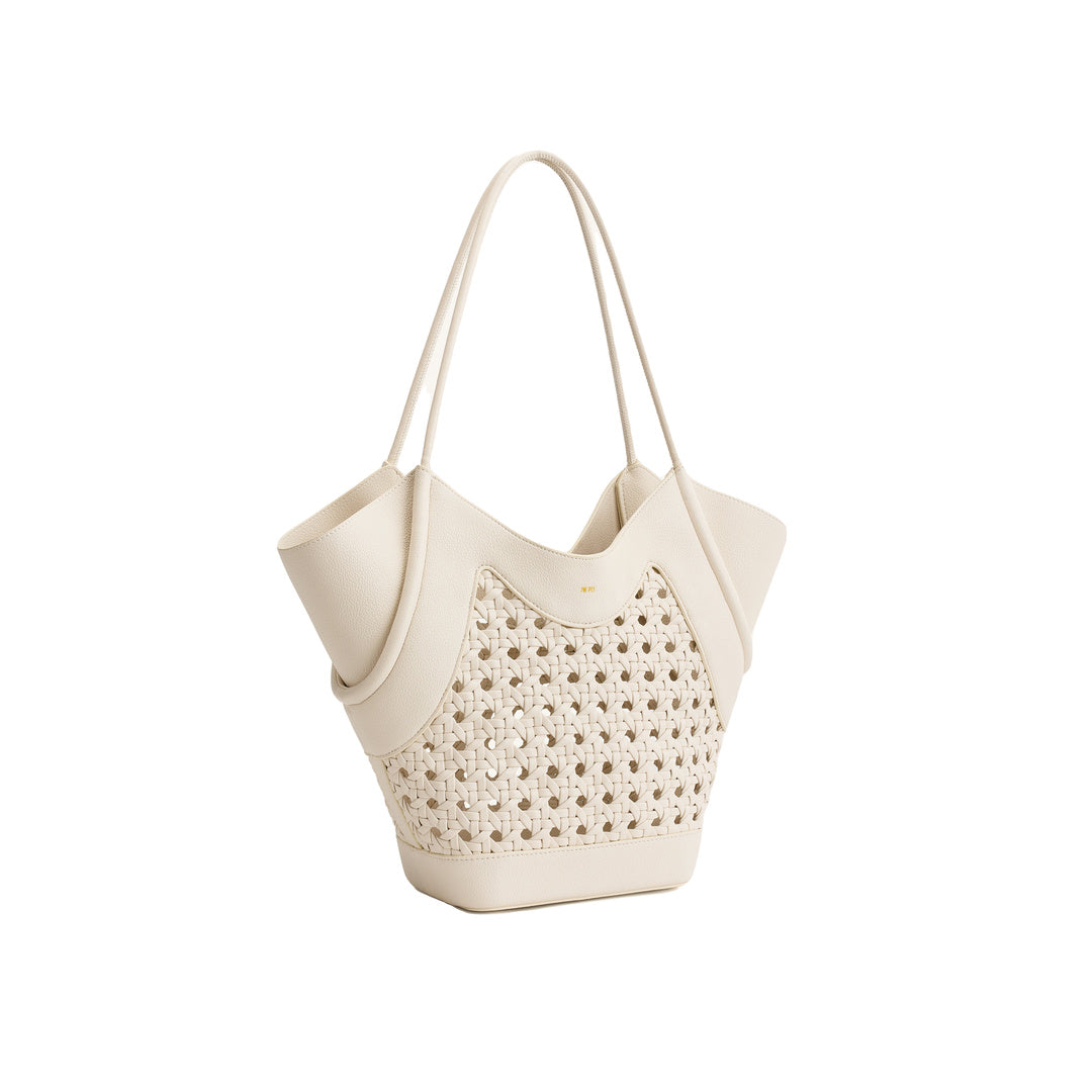 JW PEI Maribel Woven Panel Tote Bag - Ivory