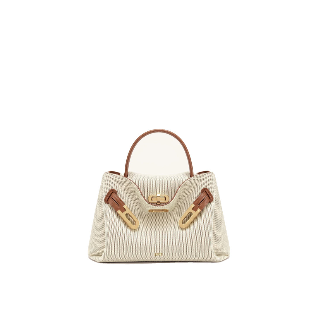 JW PEI Rhea Small Double Buckle Shoulder Bag - Brown Canvas