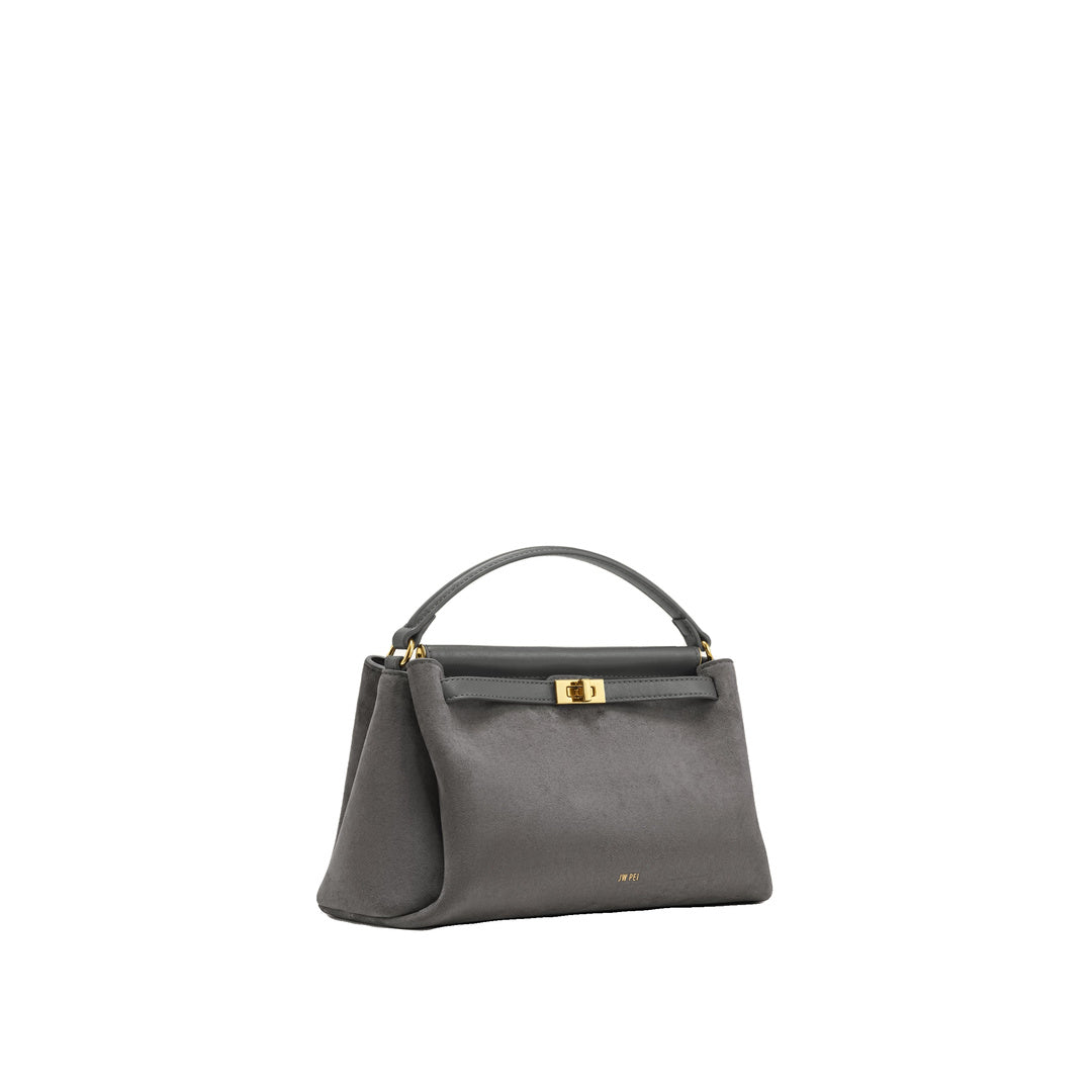 JW PEI Carmen Faux Suede Top Handle Bag - Dark Gray