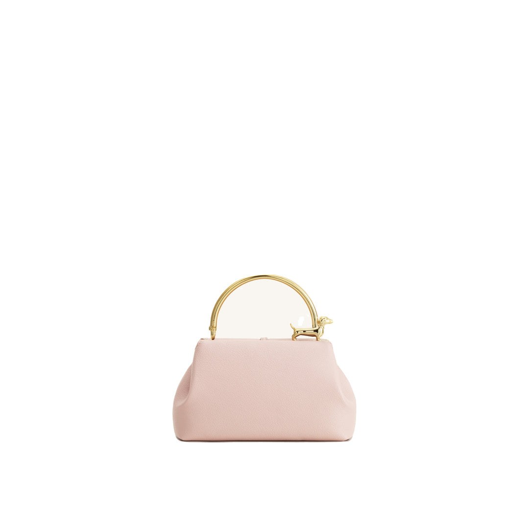JW PEI Bruna Dachshund Metal Handle Top Handle Bag - Light Pink