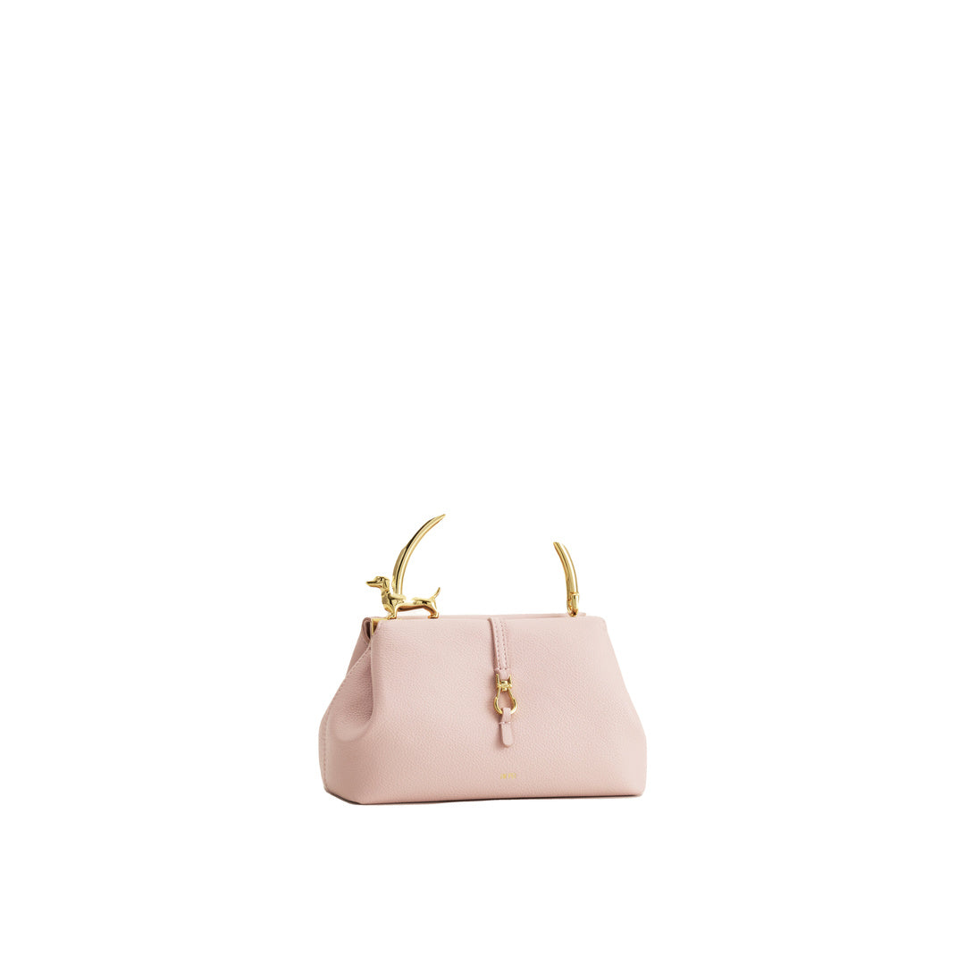 JW PEI Bruna Dachshund Metal Handle Top Handle Bag - Light Pink