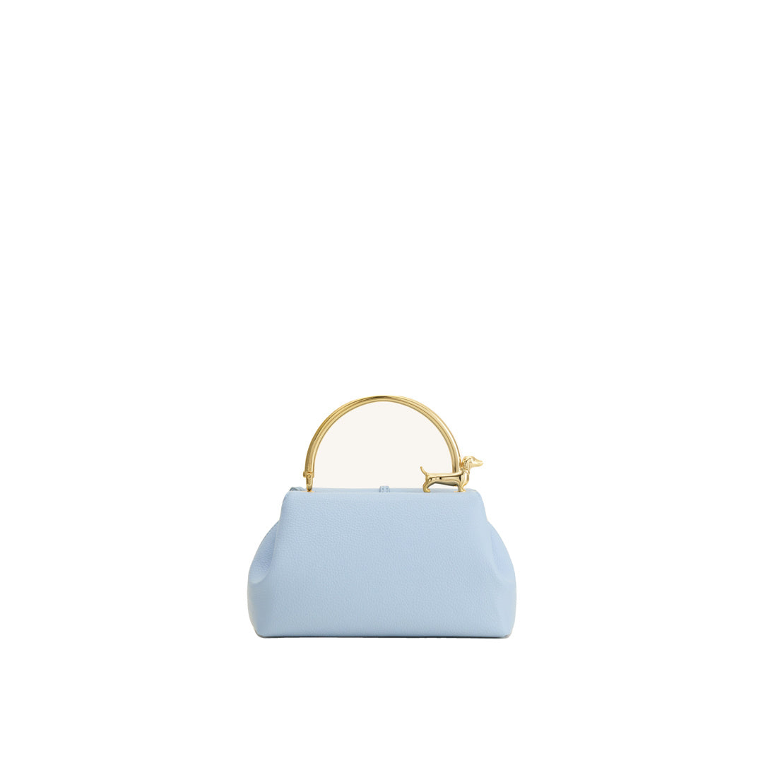 JW PEI Bruna Dachshund Metal Handle Top Handle Bag - Light Blue
