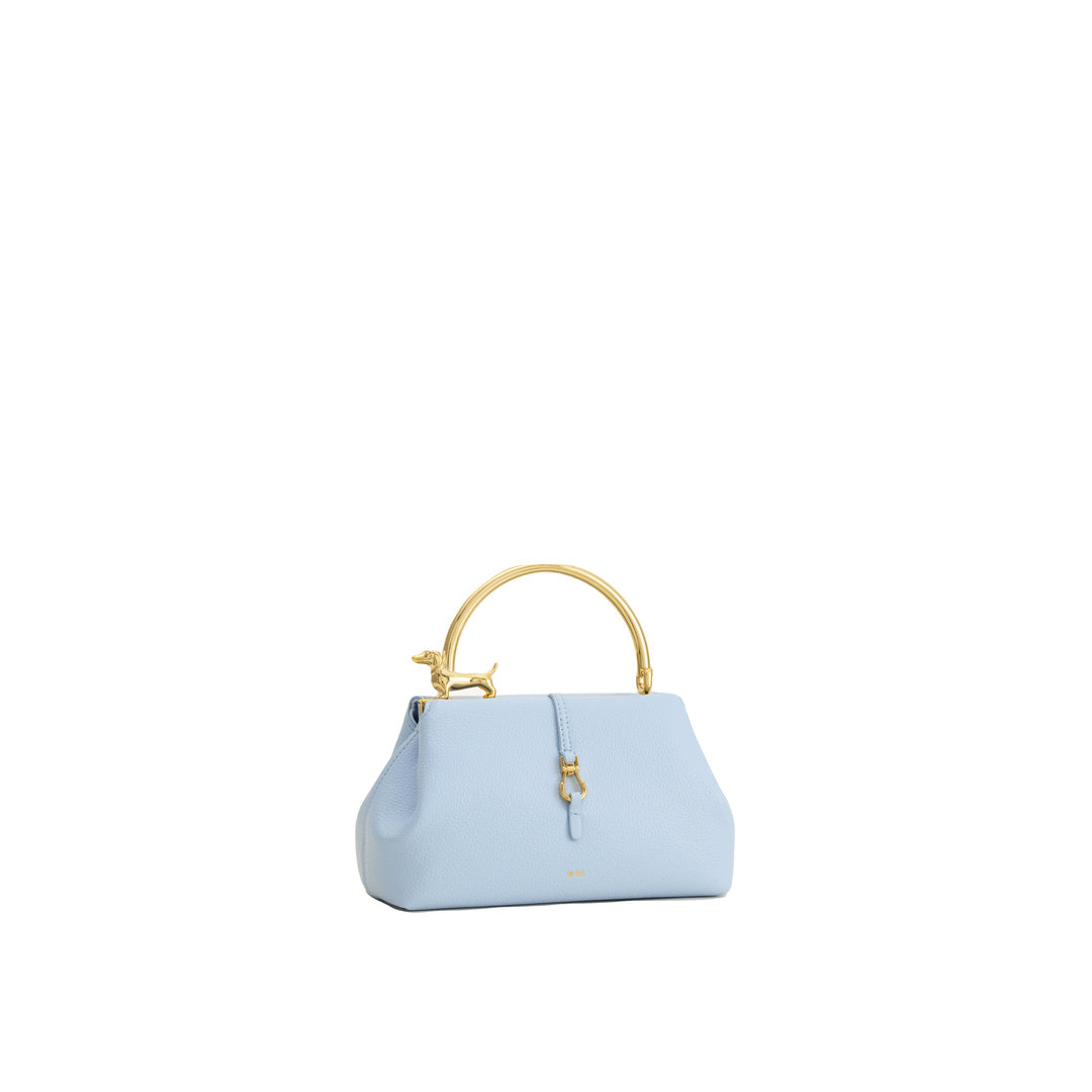 JW PEI Bruna Dachshund Metal Handle Top Handle Bag - Light Blue