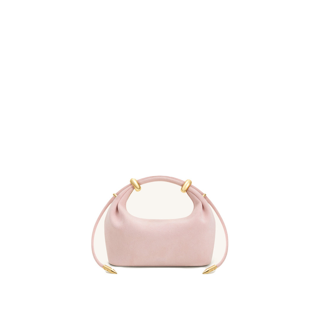 JW PEI Ellie Faux Suede Metal Ring Embellished Top Handle Bag - Pink