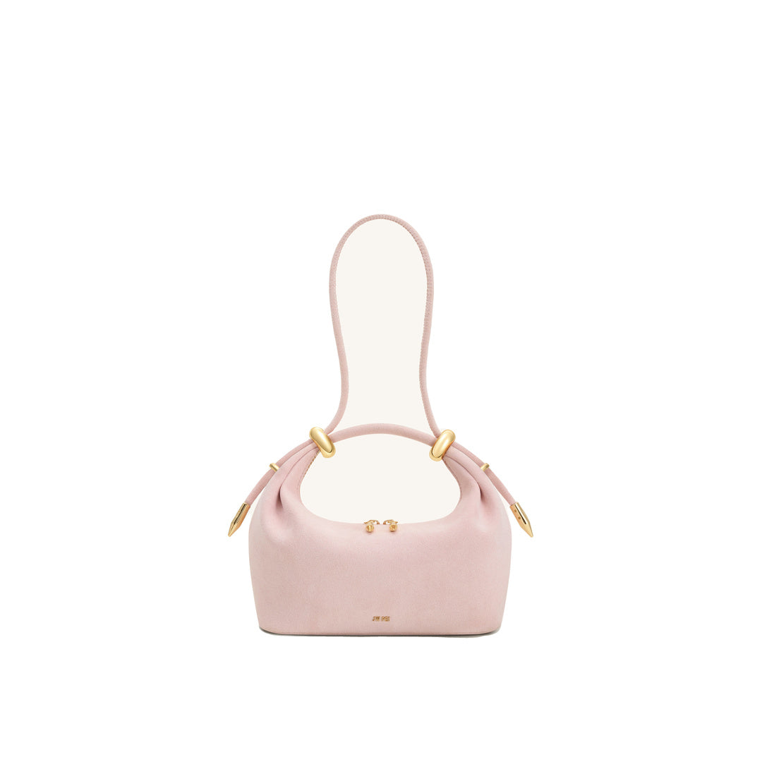 JW PEI Ellie Faux Suede Metal Ring Embellished Top Handle Bag - Pink