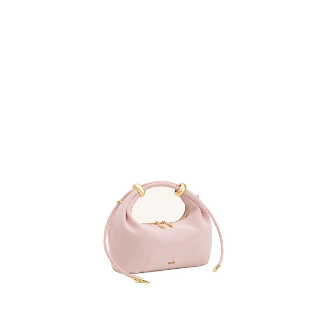 JW PEI Ellie Faux Suede Metal Ring Embellished Top Handle Bag - Pink