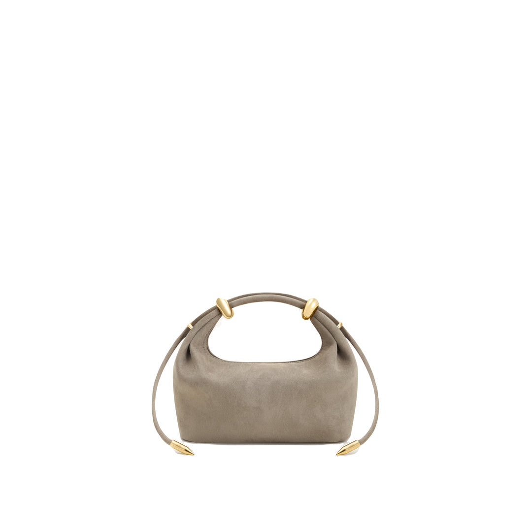 JW PEI Ellie Faux Suede Metal Ring Embellished Top Handle Bag - Grey