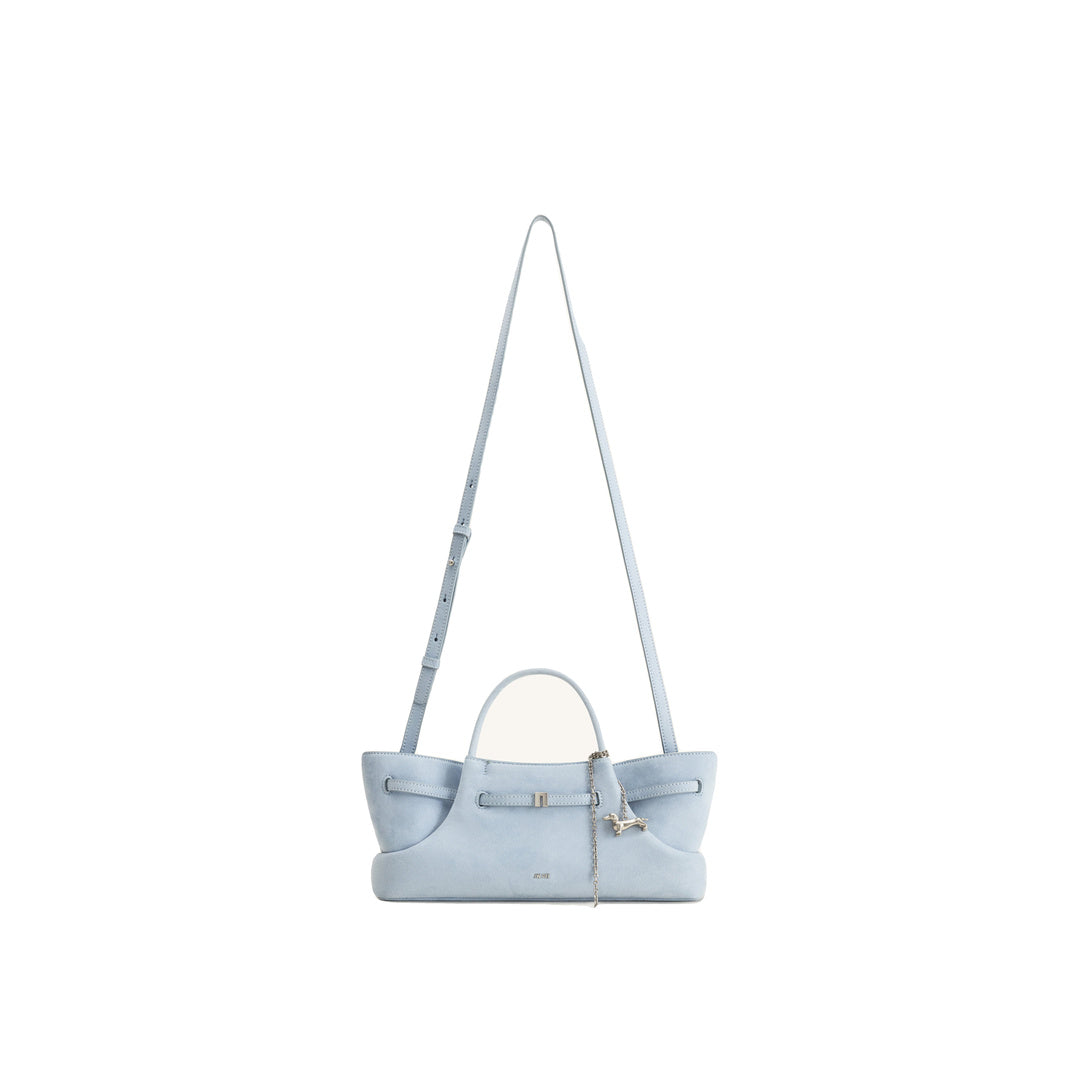 JW PEI Maeve Dachshund Metal Charm Faux Suede Tote Bag - Blue