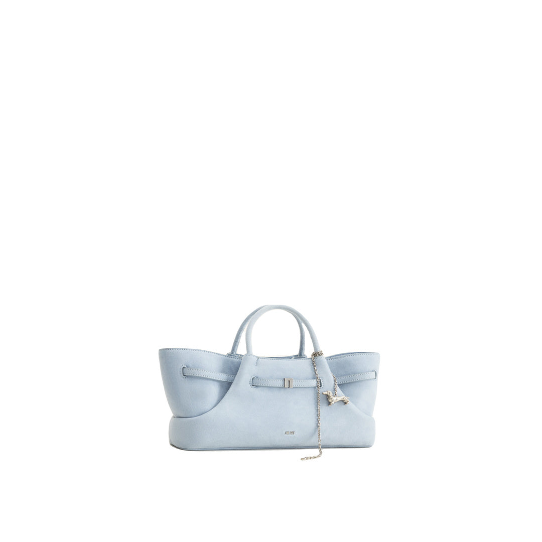 JW PEI Maeve Dachshund Metal Charm Faux Suede Tote Bag - Blue