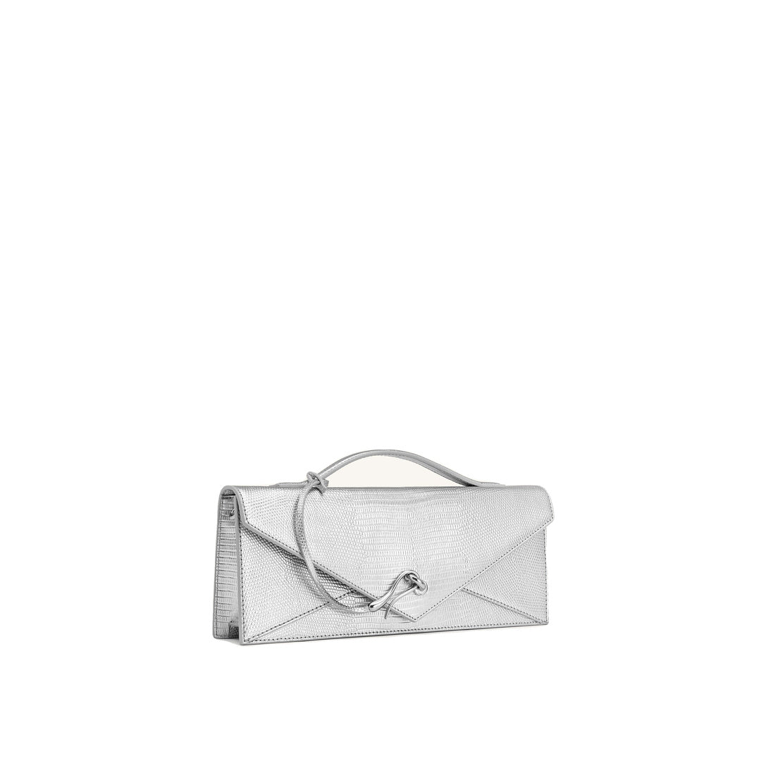 JW PEI Celeste Envelope Top Handle Bag - Silver Lizard Texture