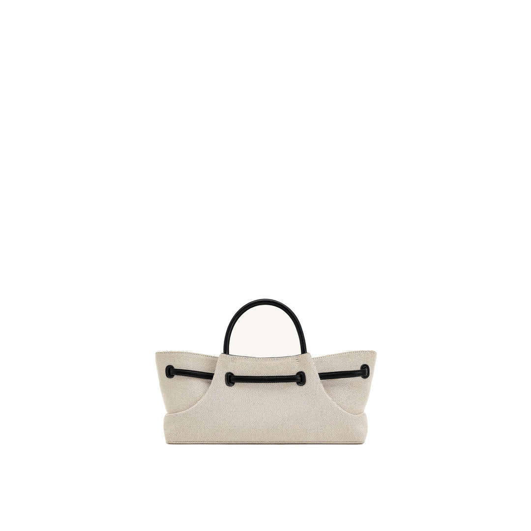 JW PEI Maeve Dachshund Metal Charm Tote Bag - Black Canvasa
