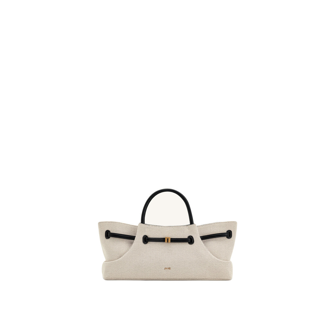 JW PEI Maeve Dachshund Metal Charm Tote Bag - Black Canvasa