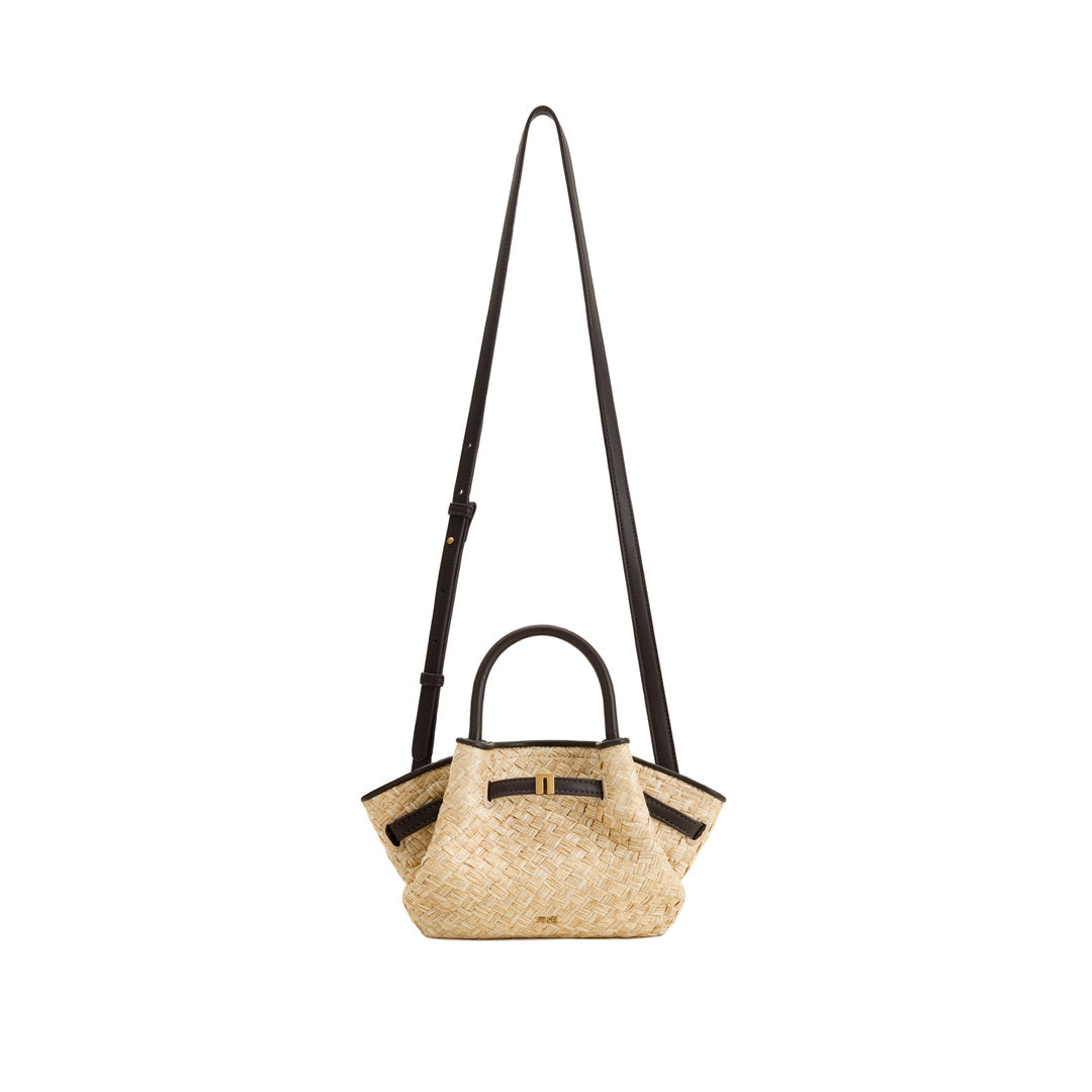 JW PEI Hana Mini Faux Straw Tote Bag - Brown