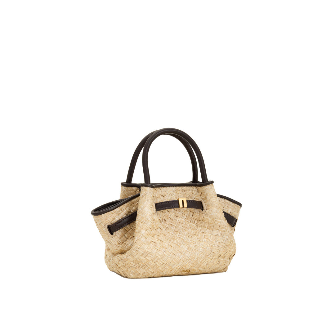 JW PEI Hana Mini Faux Straw Tote Bag - Brown