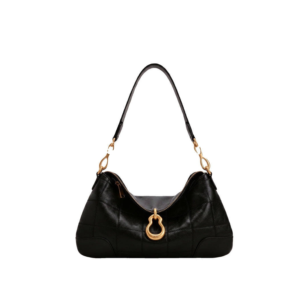 JW PEI Jayla Metal Pendant Embellished Shoulder Bag - Charcoal Black